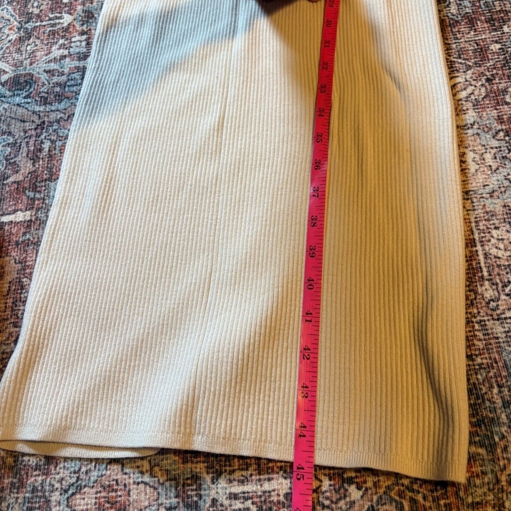 Aritzia Babaton‎ Cream Midi Dress Mock Neck Cut Out Open Back Large - Picture 9 of 10